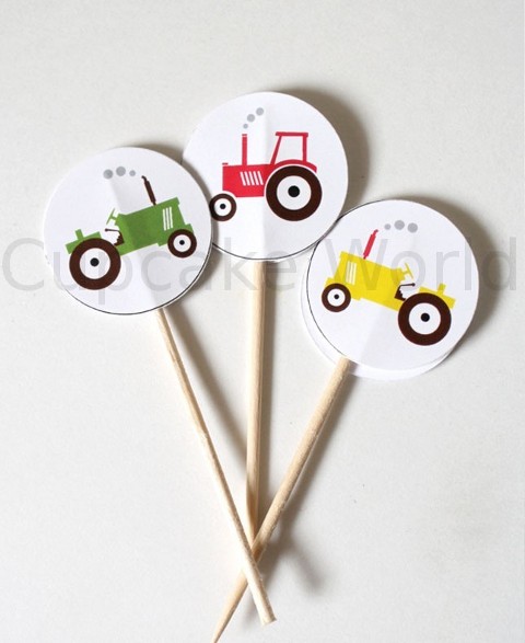 ROBERT GORDON TO THE FARM TRACTOR CUPCAKE TOPPERS 24pc ROBERT GORDON TO THE FARM TRACTOR CUPCAKE TOPPERS 24pc